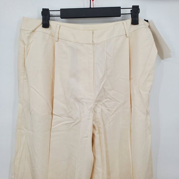 Lattelier Linen Blend Tapered Pants Women Size XL NWT Oversized Pleated Tapered - Picture 3 of 16